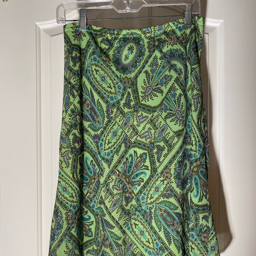 Lime green and purple long skirt